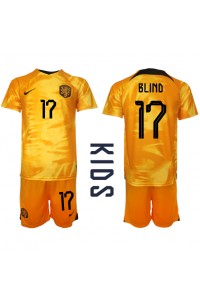 Nederland Daley Blind #17 Babyklær Hjemme Fotballdrakt til barn VM 2022 Korte ermer (+ Korte bukser)